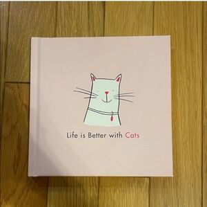 Pink "Life is Better with Cats" Mini Decorative Book
